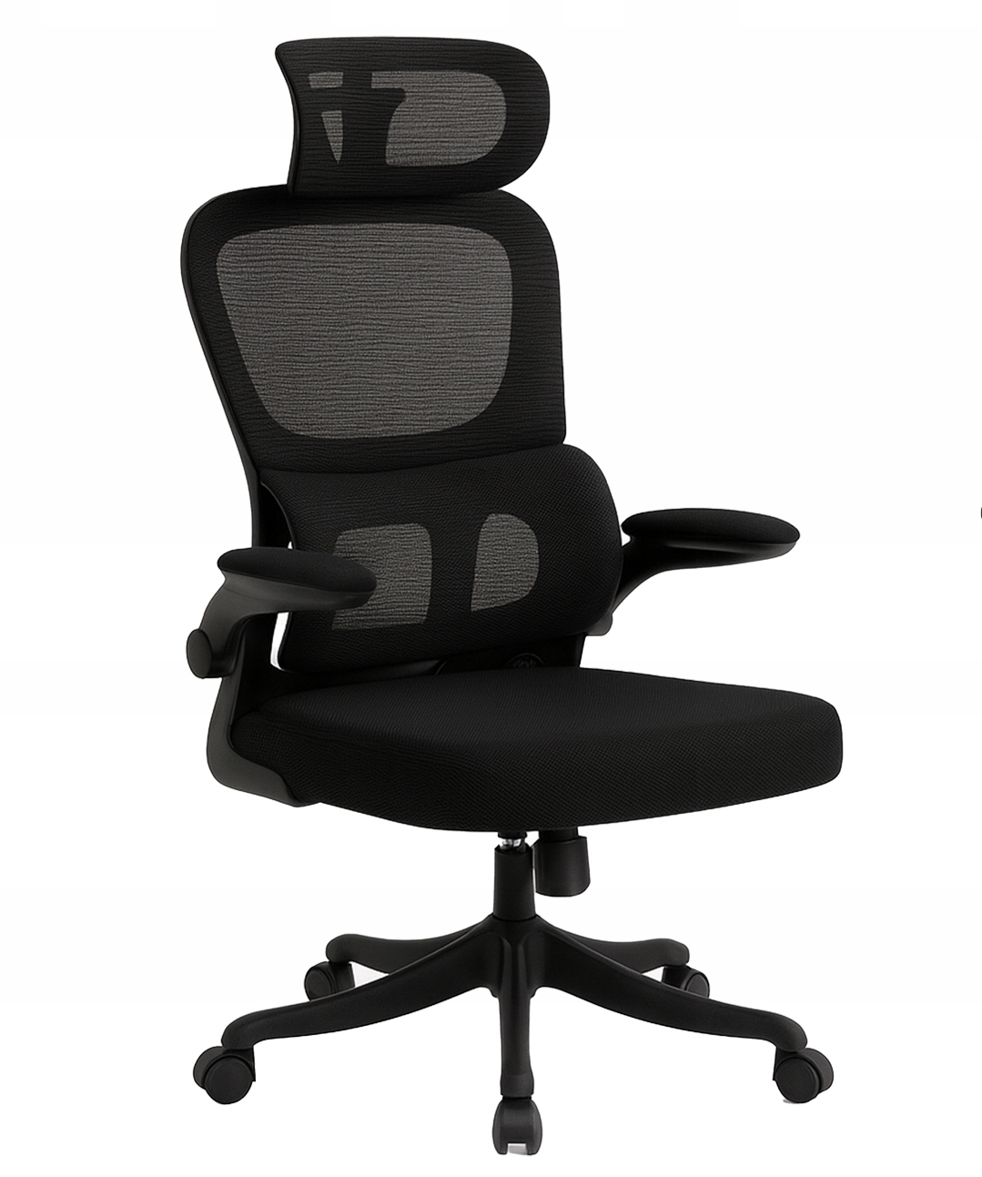 Krzesło biurowe ergonomiczne regulowane obrotowe KB112 czarne