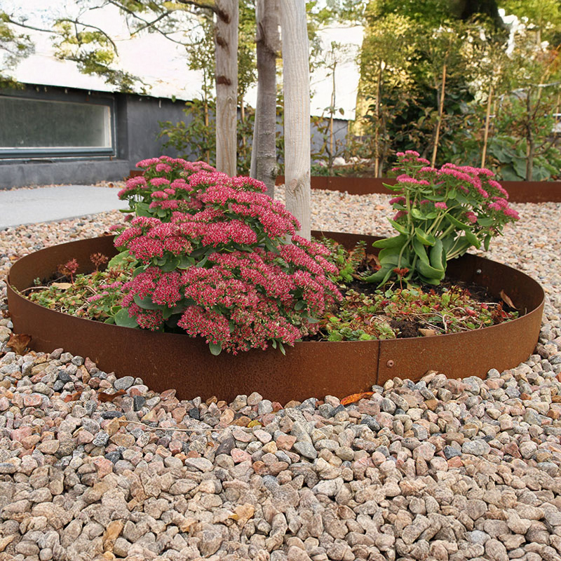 Planteringskant cirkel corten, 120x560 mm