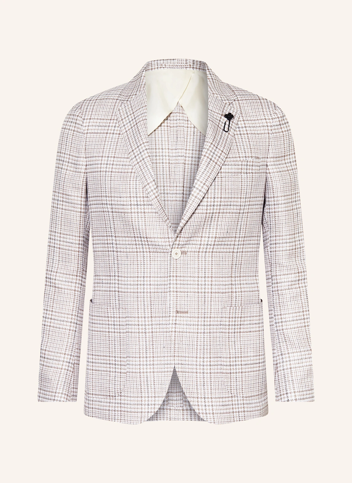 LARDINI Sakko Regular Fit mit Leinen