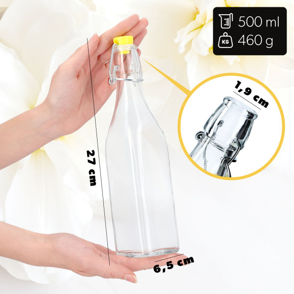 KADAX Butelka z korkiem mechanicznym 500 ml, 3 szt.