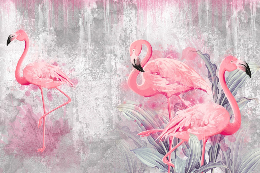 Fototapeta Do Salonu FLAMINGI Abstrakcja 90x60cm