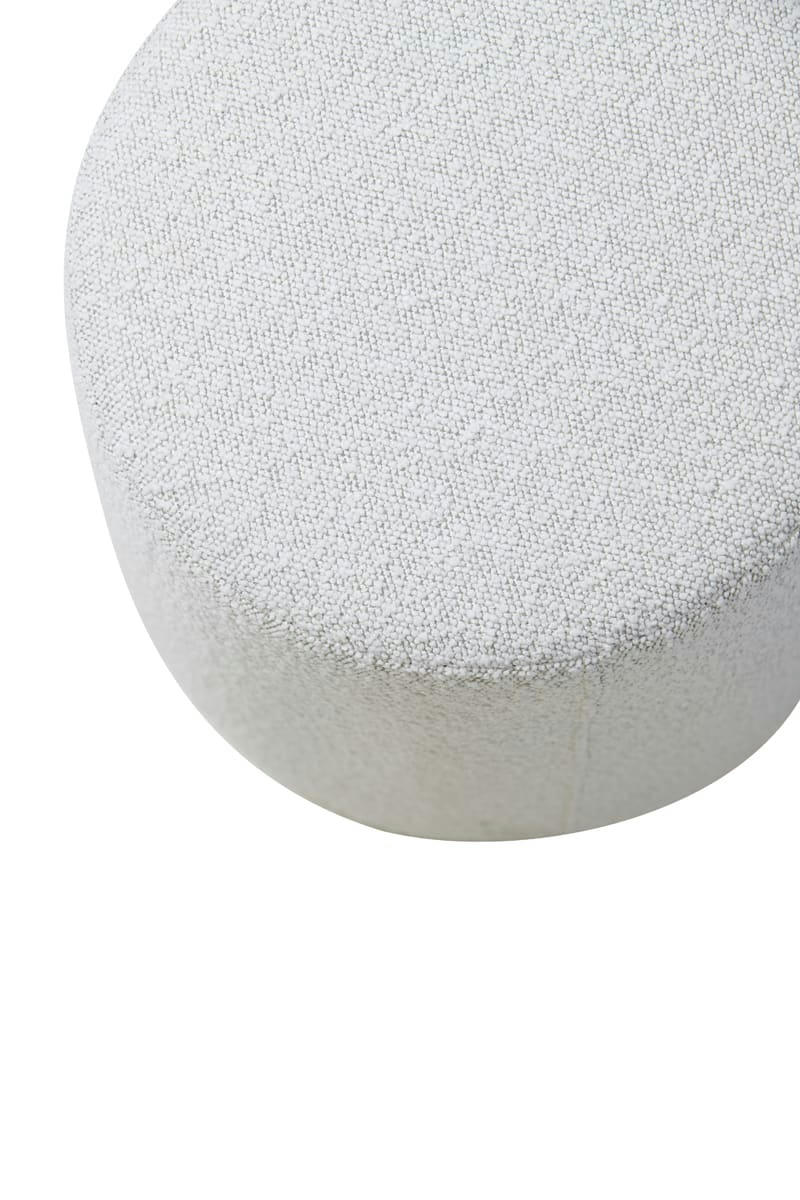 LAURYN - Pouf blanc bouclé ø39cm