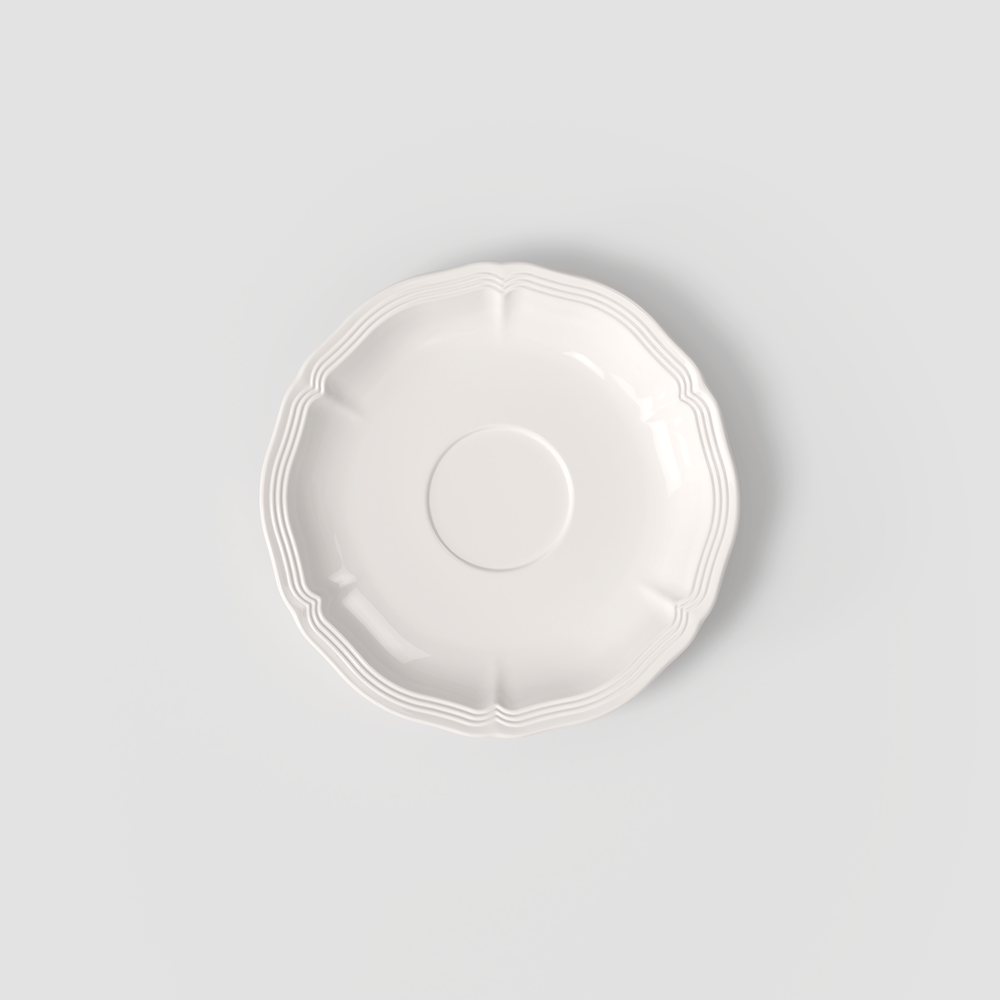 Manoir Coffee cup saucer - White, 5.8'', Premium Porcelain