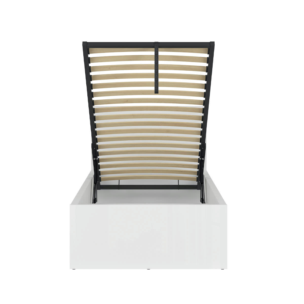 - Lit coffre 90x200 sommier inclus blanc