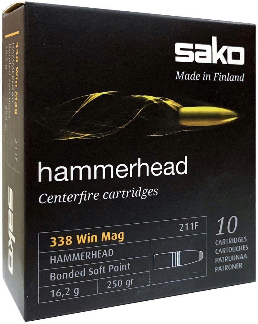 Sako 338 Wing Mag Hammerhead Ammunition, 250 grain, 211F
