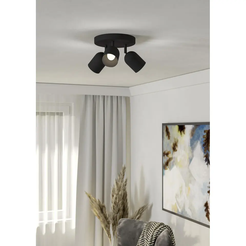 EGLO Tilston Spot - E14 - &Oslash; 25 cm - Zwart - Kantelbaar