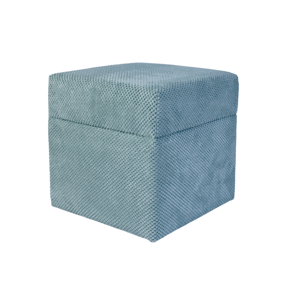 Pufa welurowa ZEFIR DOT 40x40 cm kwadratowa otwierana morska