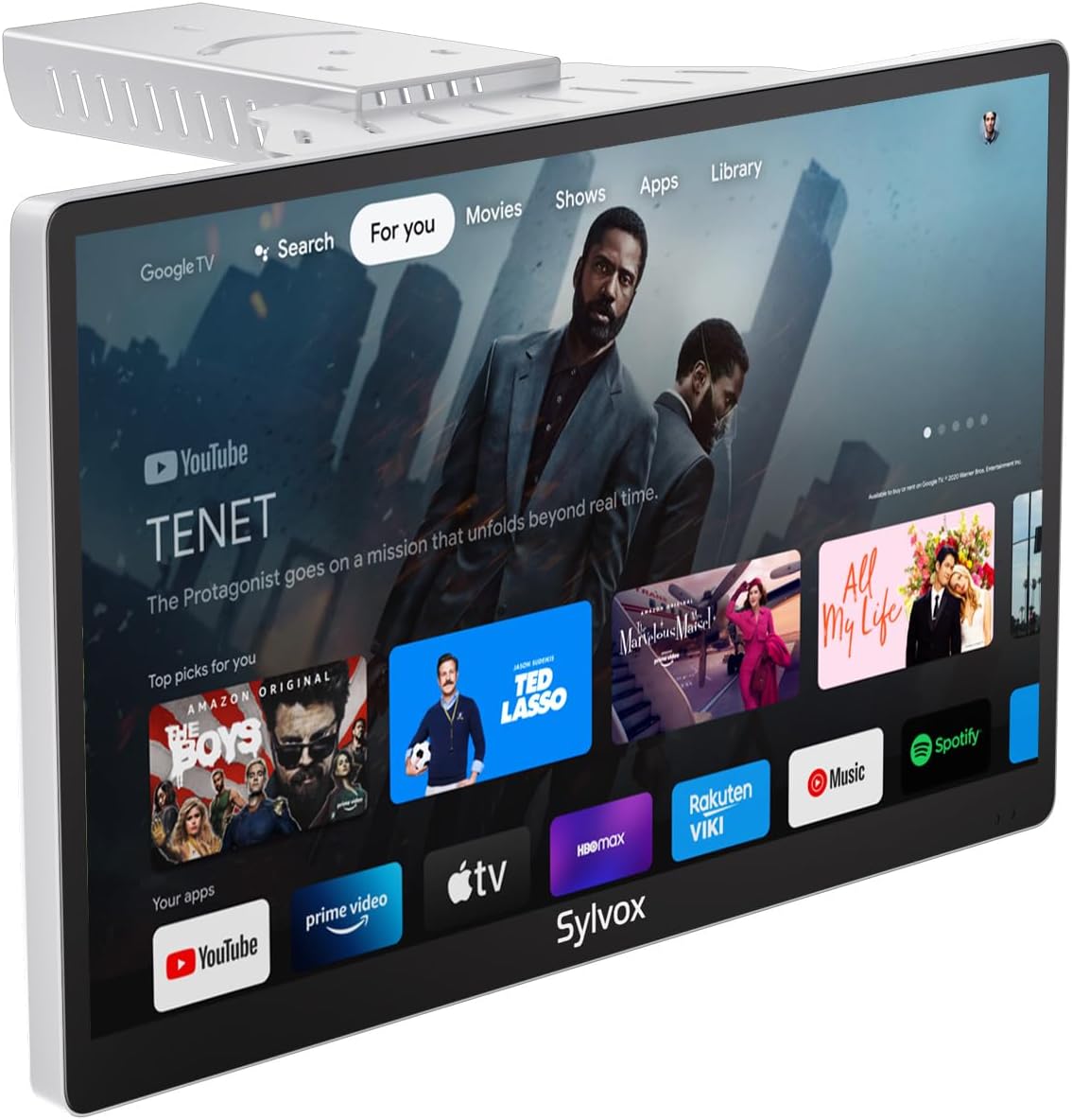SYLVOX Kitchen TV  Small Smart TV for Kitchen  15.6 inch 1080P Full HD Under Cabinet TVs  Google Smart Television with Voice Remote Control WiFi Bluetooth Chromecast 2 Speakers  Compact & Foldable