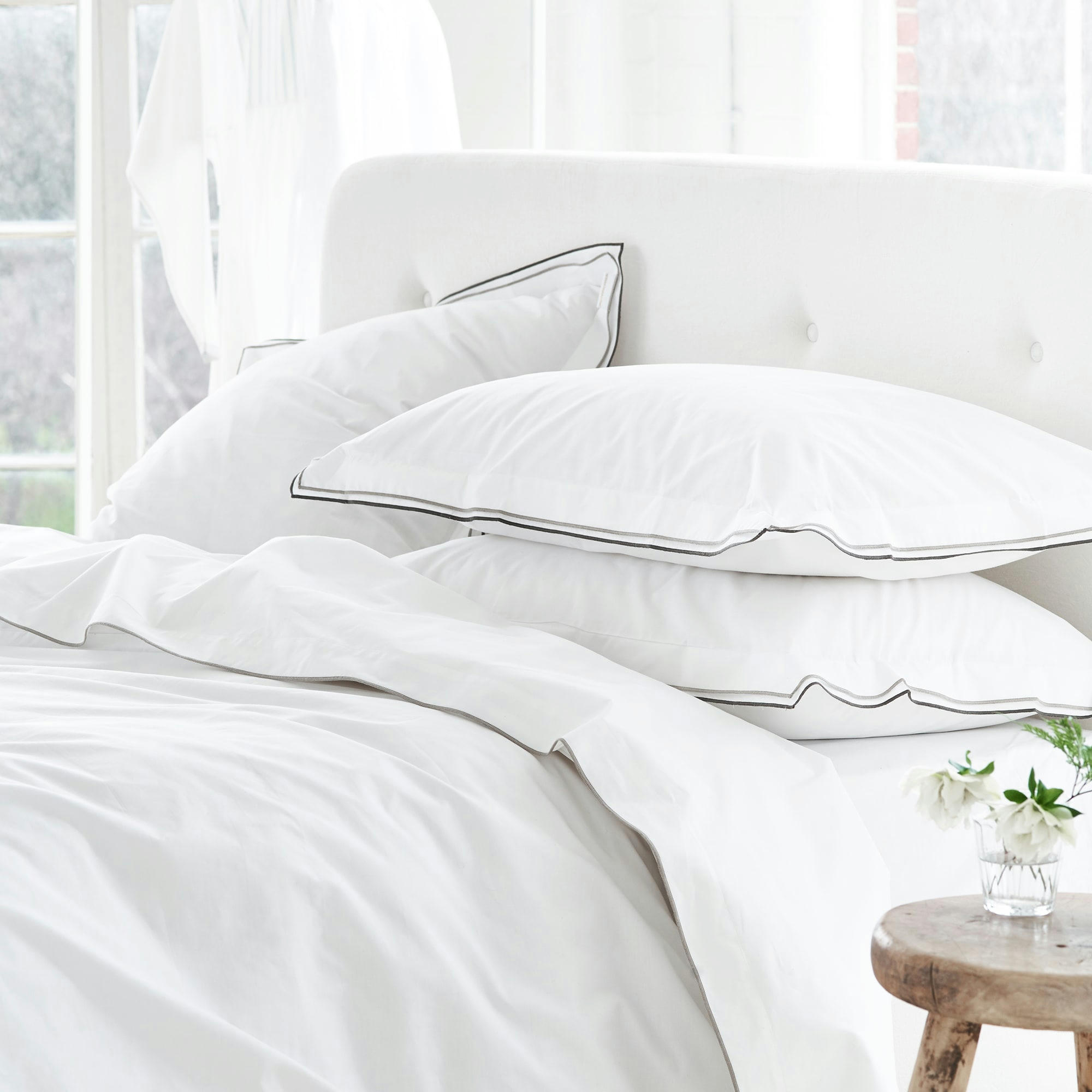 ASTOR - Housse de couette unie en coton naturel 200x200