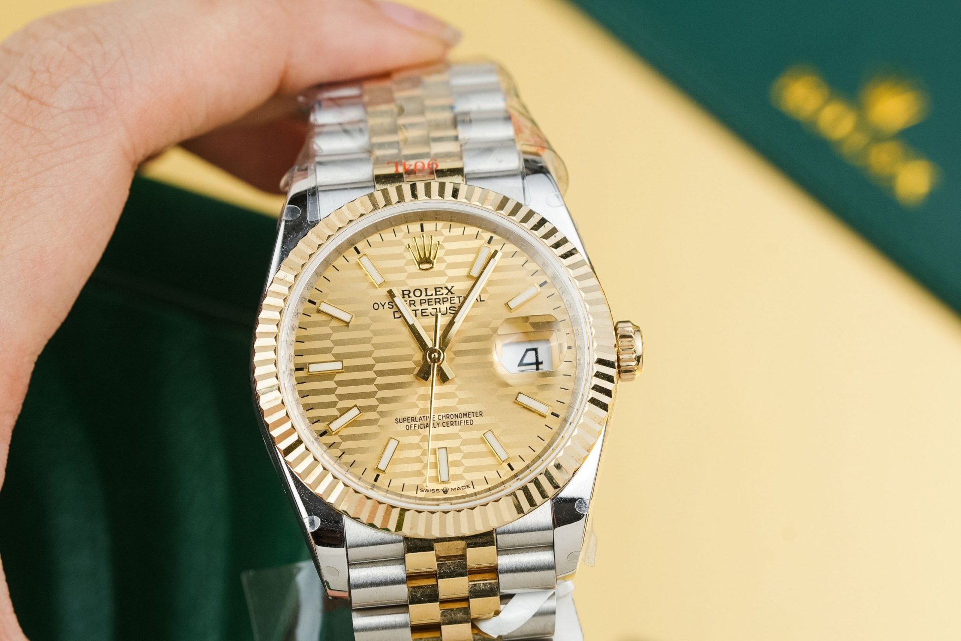 Rolex Datejust 126233 SS/YG Plated Fluted Champagne Dial 36mm Jub Super Clone