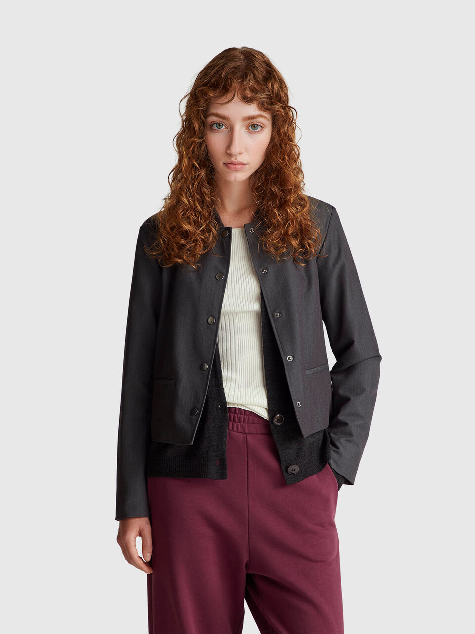 Stretch viscose blend jacket