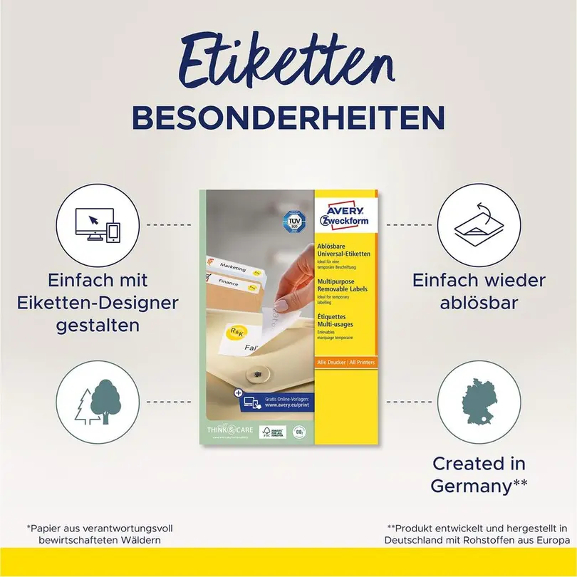 Etiketten 30er-Set Stick   Lift