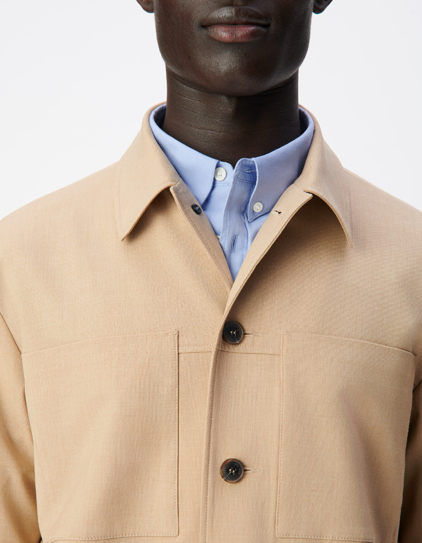 Veste de costume beige foncé esprit surchemise Homme