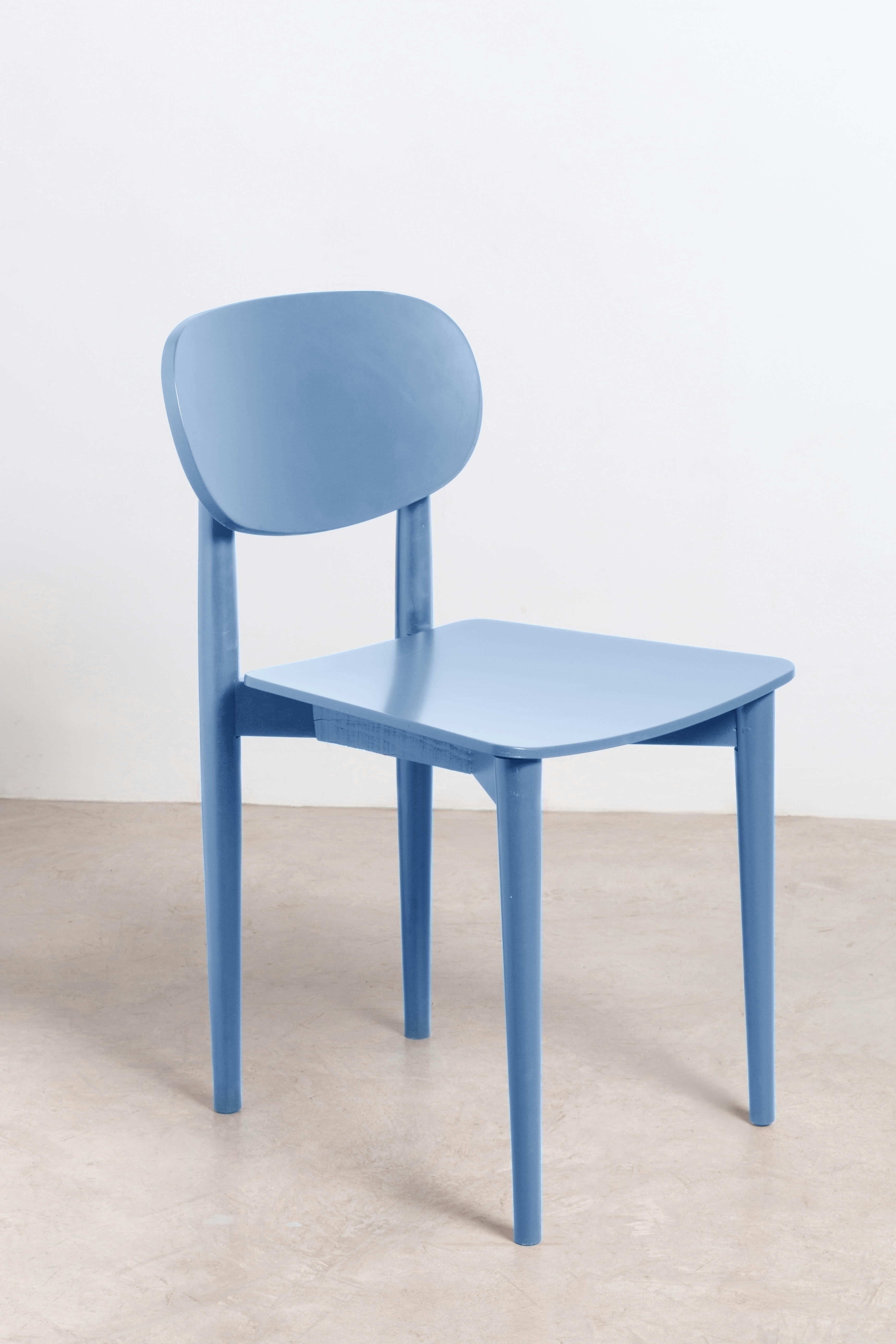 SANDRO - Chaise en bois de hêtre massif bleu Cornish