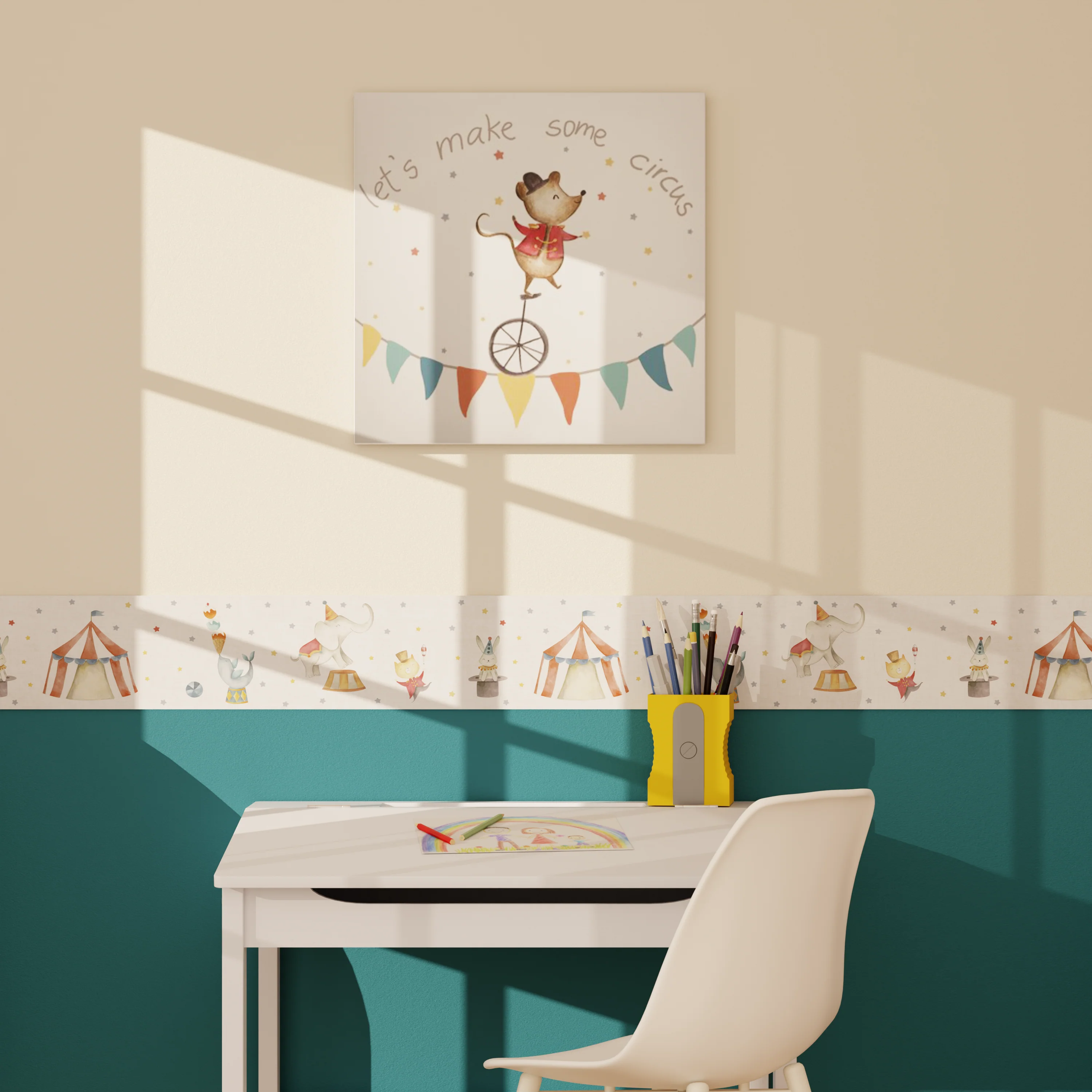 Toile imprimée CIRCUS 40 x 40 cm