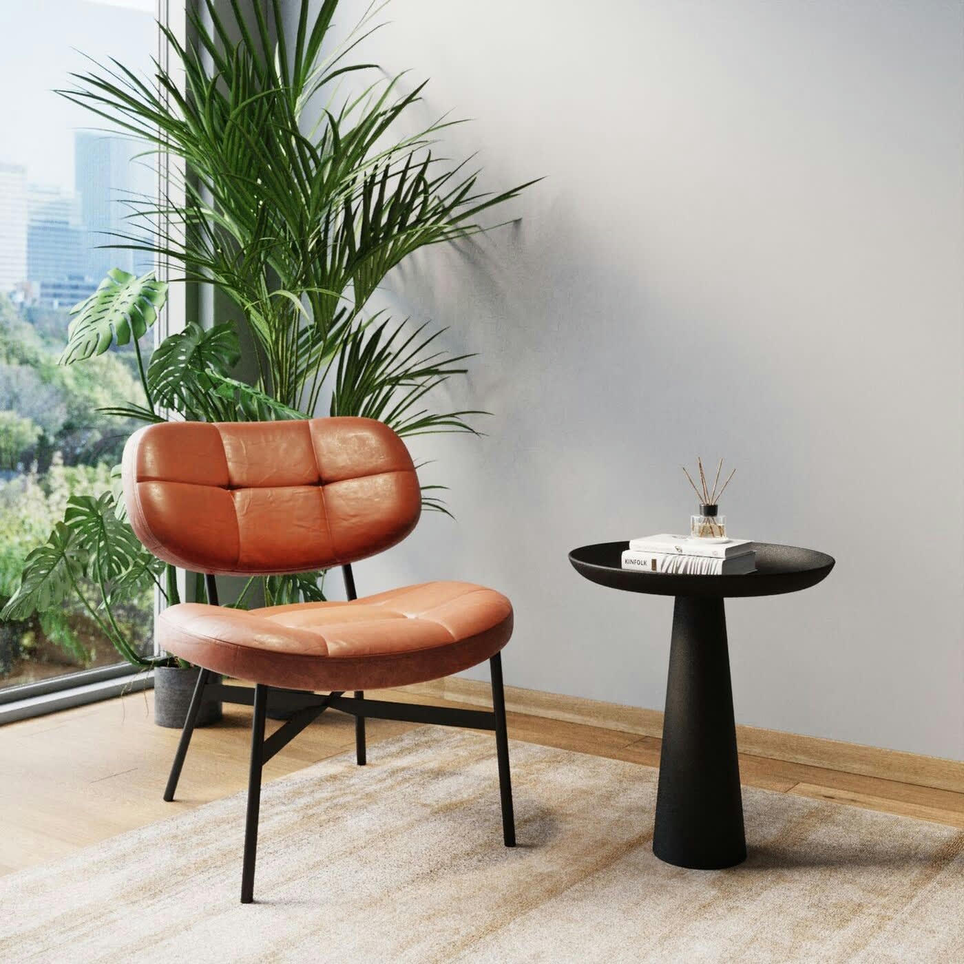 ENZO - Fauteuil Enzo marron Kare Design