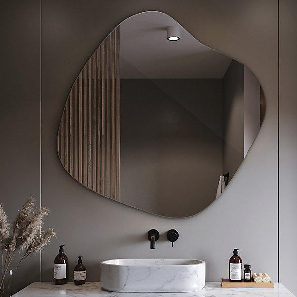 Miroir Design Forme Flaque Wallfluent 68 x 67 cm Idéal Pour Salle De Bain, Entrée &Coiffeuse