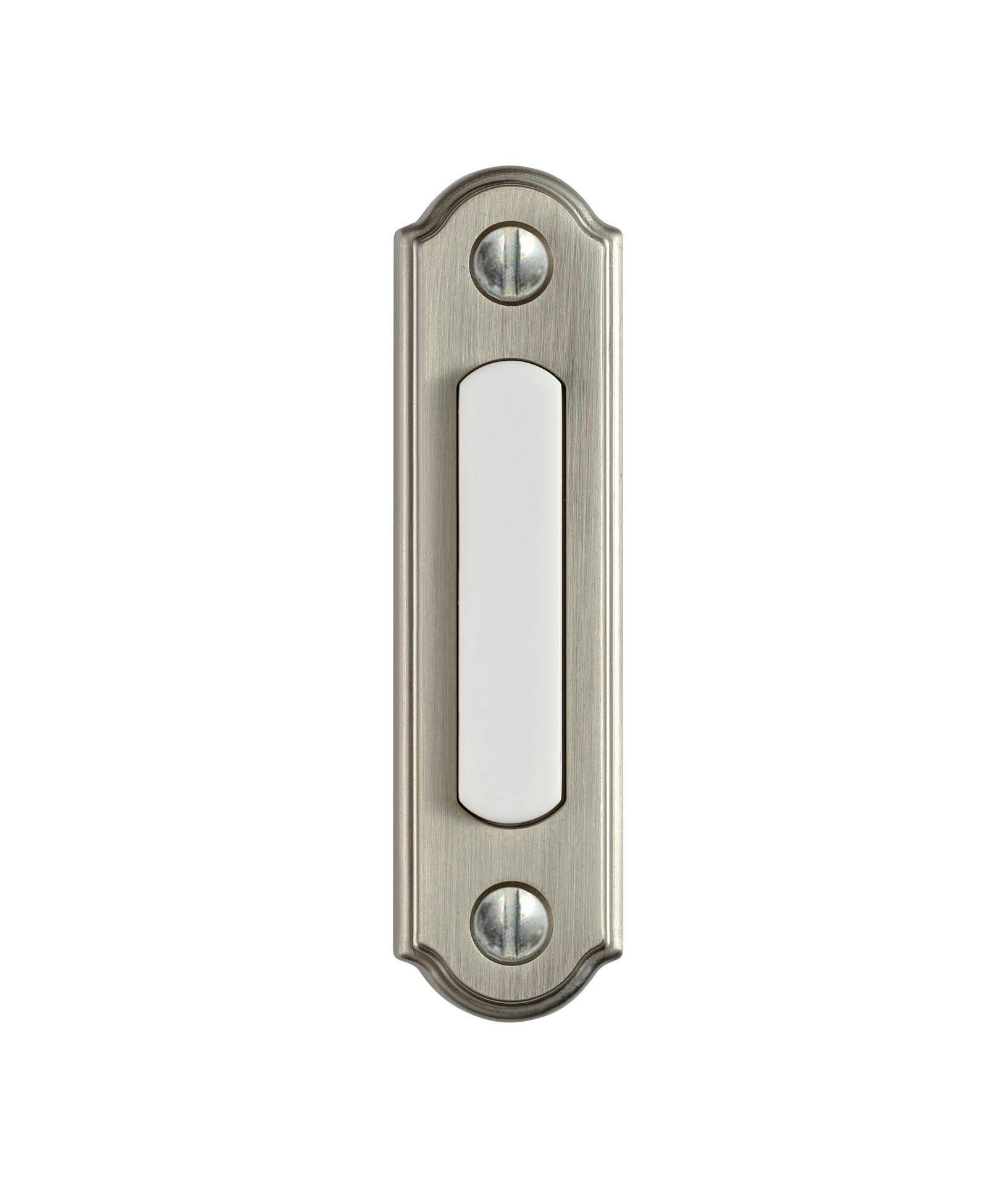 HeathZenith Wired Lighted Push Doorbell Chime Button, Satin Nickel