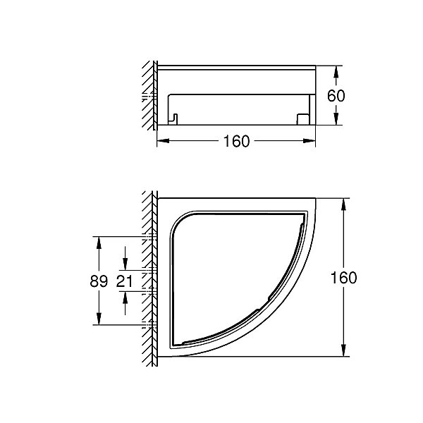 GROHE QuickFix - Start Cube - Tablette de douche d'angle - Finition Supersteel 41106DC0 (à visser ou à coller)