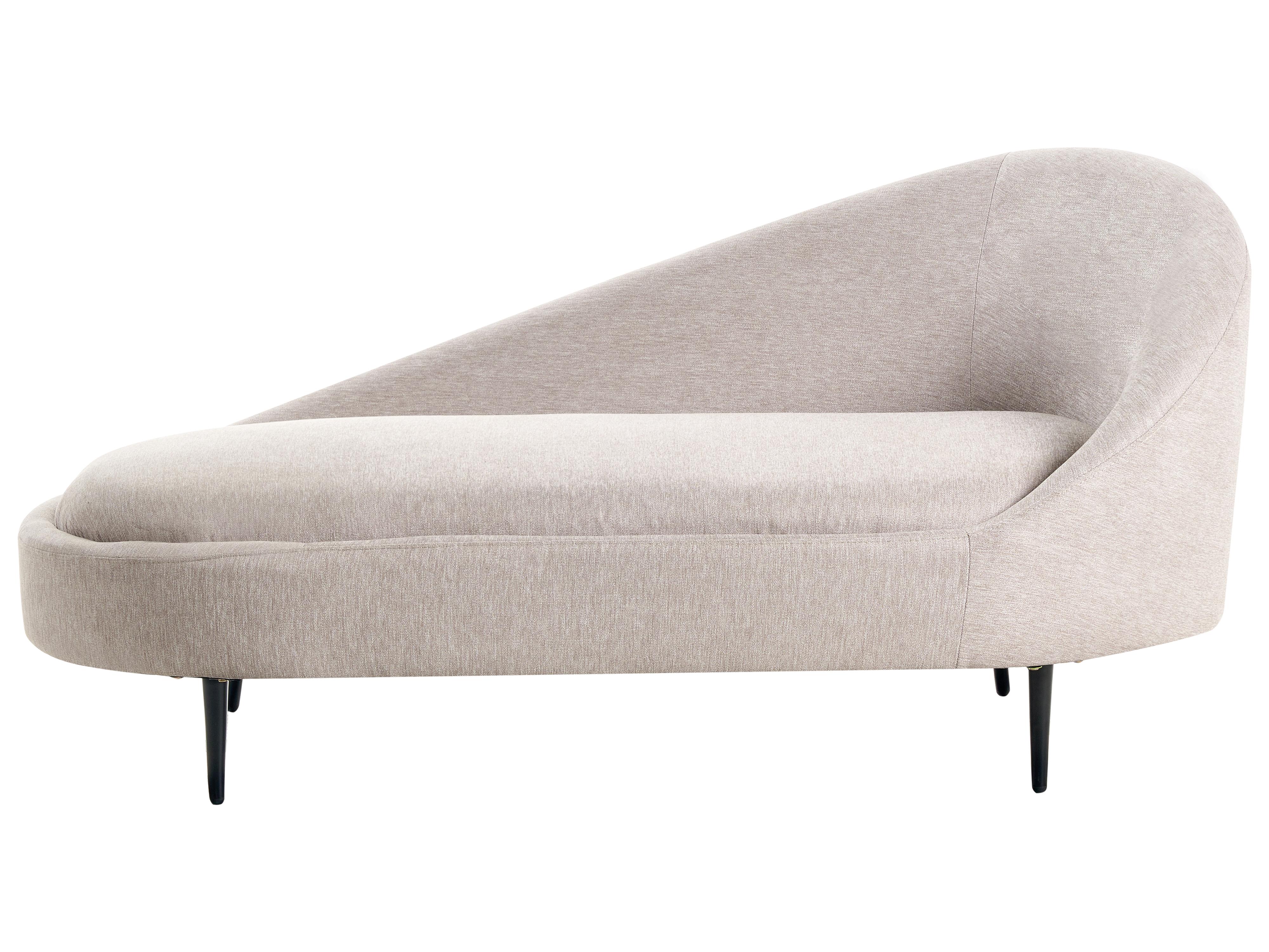 Left-Hand Chaise Longue VALREAS Fabric Taupe