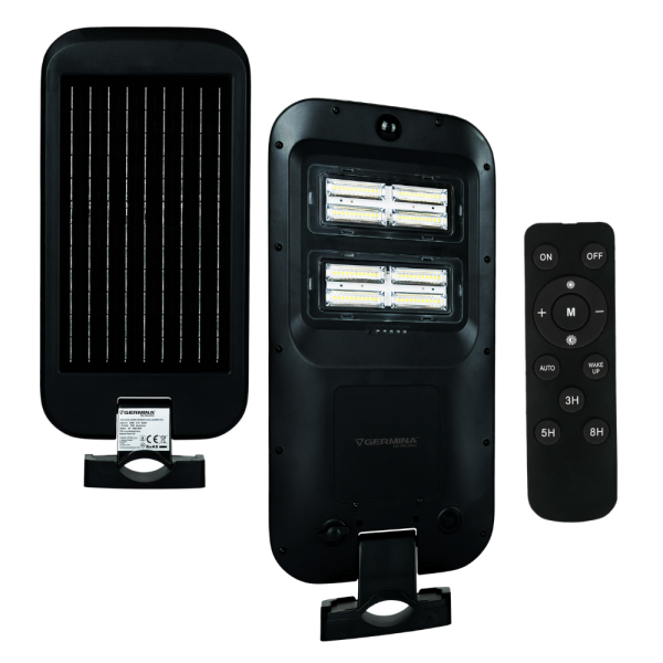 Lampa uliczna Germina 100W solar latarnia ogrodowa   pilot 1kpl.