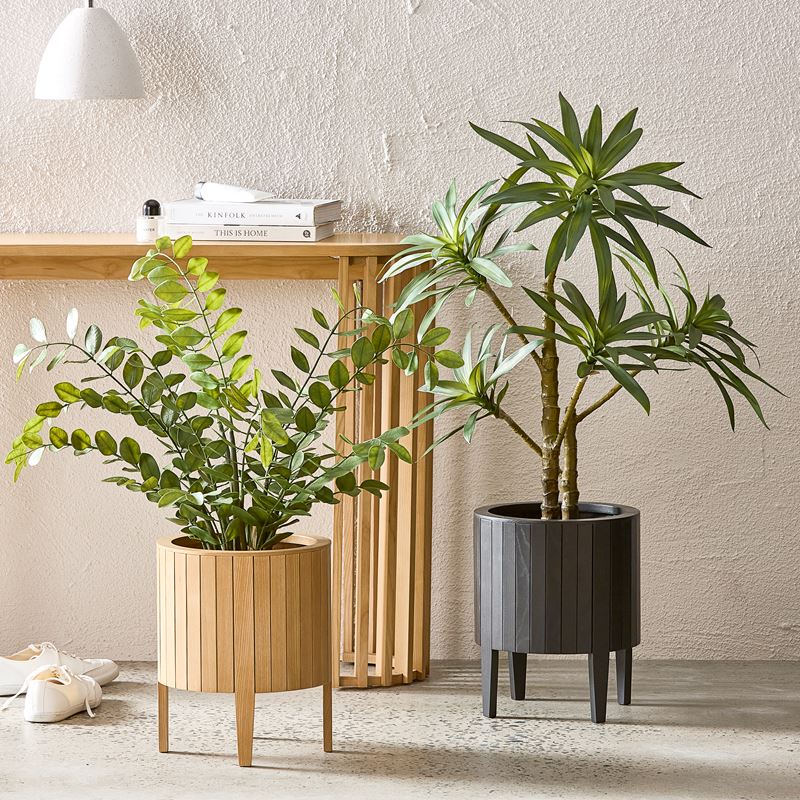 Mark Tuckey Paneled Natural Plant Stand