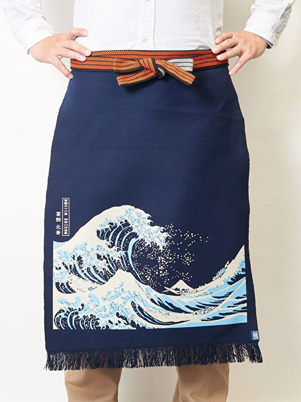 Tablier de cuisine japonais maekake great wave - anything marine