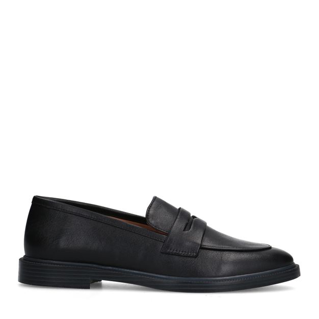 Zwarte leren penny loafers