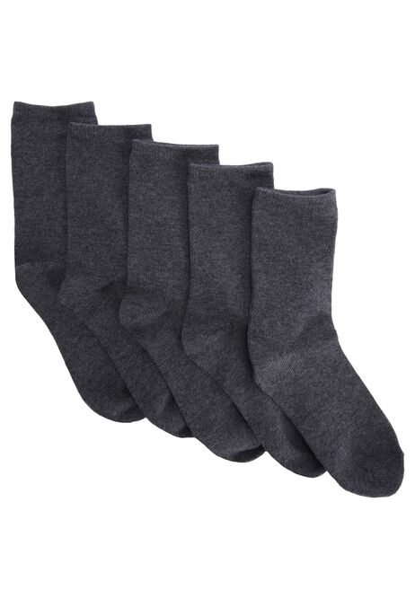 Boys 5pk Grey Cotton Rich Socks