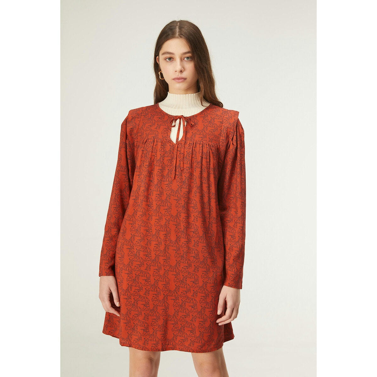Robe manches longues imprimé animal