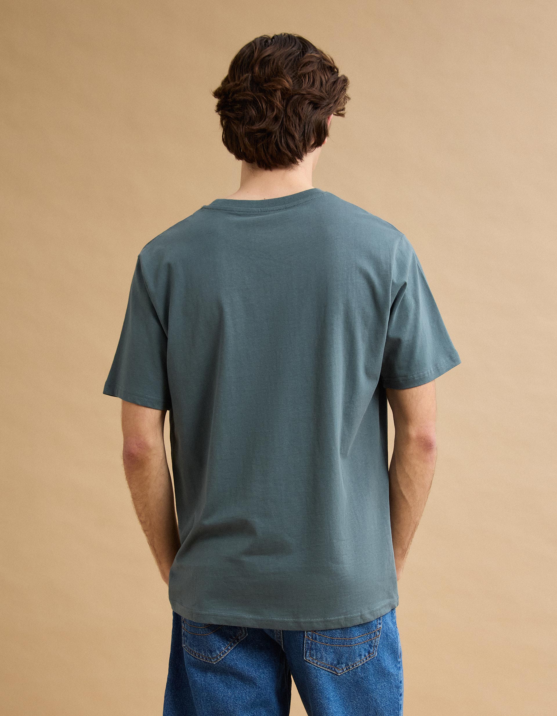 T-shirt Jersey Estampado, Homem, Azul Escuro