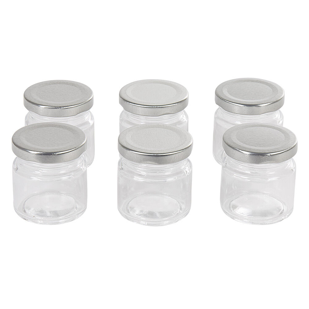 Pot à dragées en verre avec bouchon métal x6