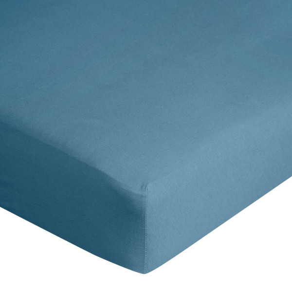 Prześcieradło jersey z gumką 140x200 niebieskie 125 g/m2