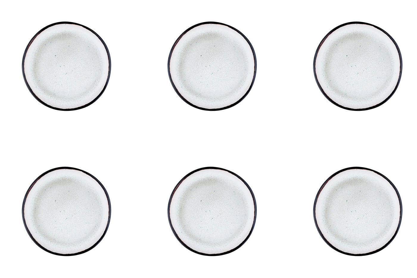 REACTIV - Lot de 6 petites assiettes en grès blanc D16