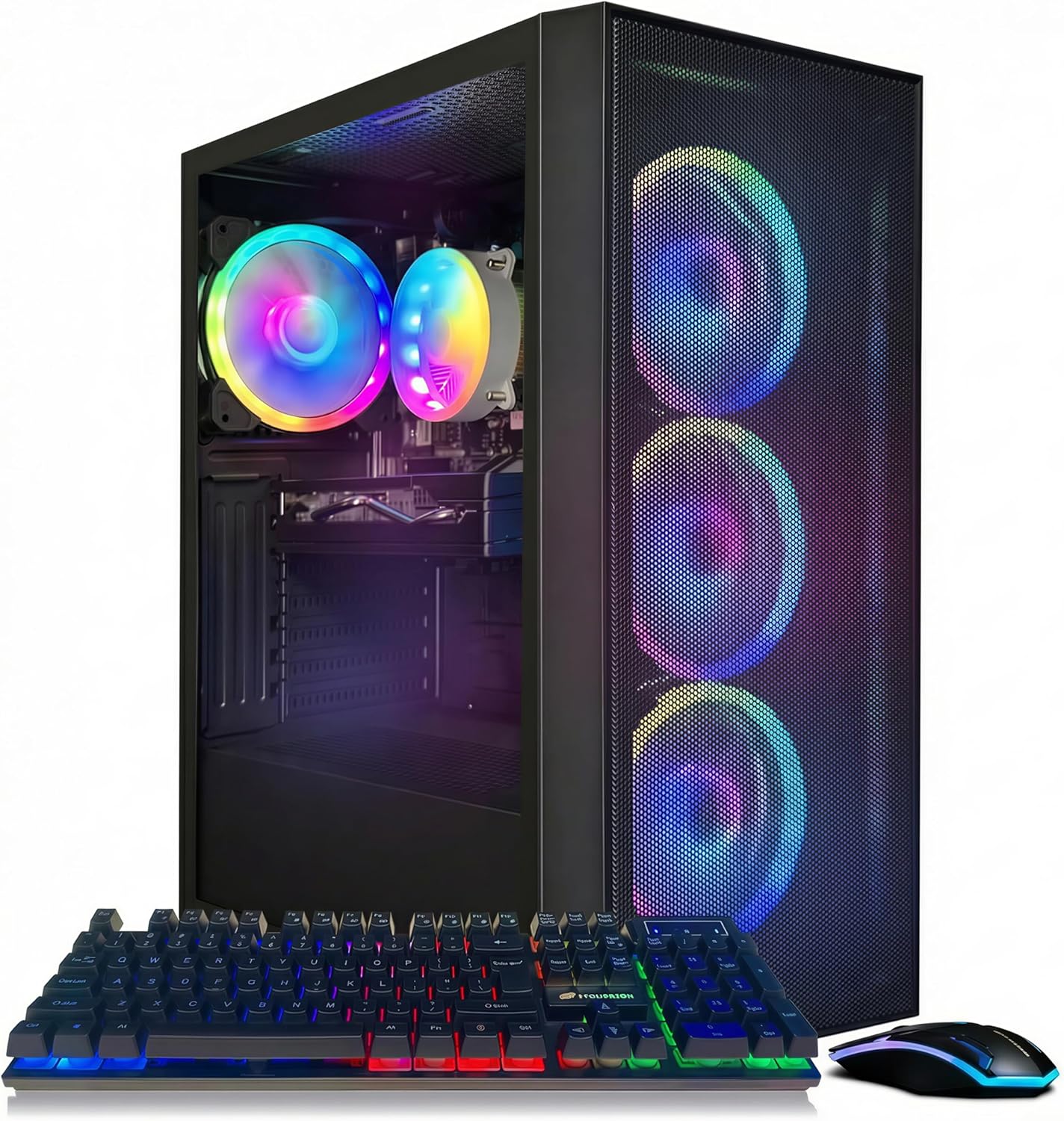 STGAubron Gaming PC Computer Desktop  Radeon RX 580 8G  Intel Core I7 8th up to 4.1GHz  16G DDR4  1T SSD  WiFi 6 & BT 5.2  RGB Fan x4  Windows 11 Home