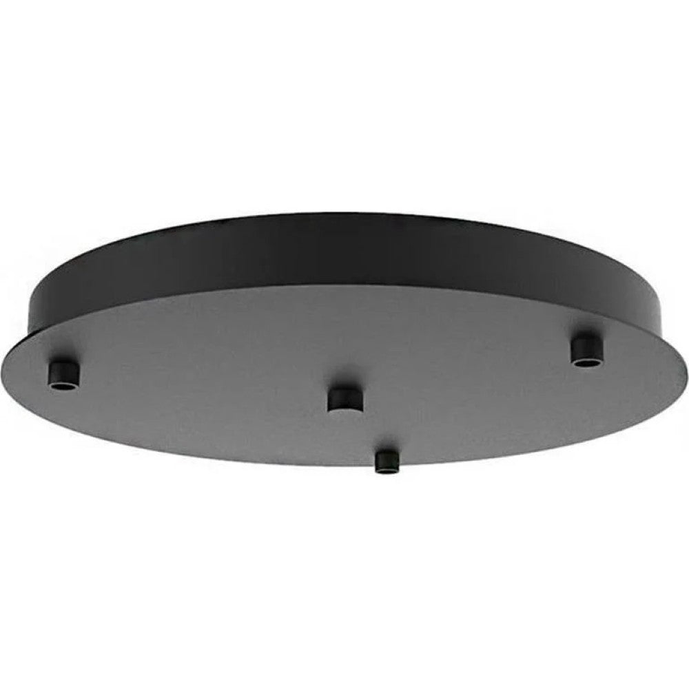 Ylumen plafondplaat rond - 3 lichts - 30 x 3  cm - zwart