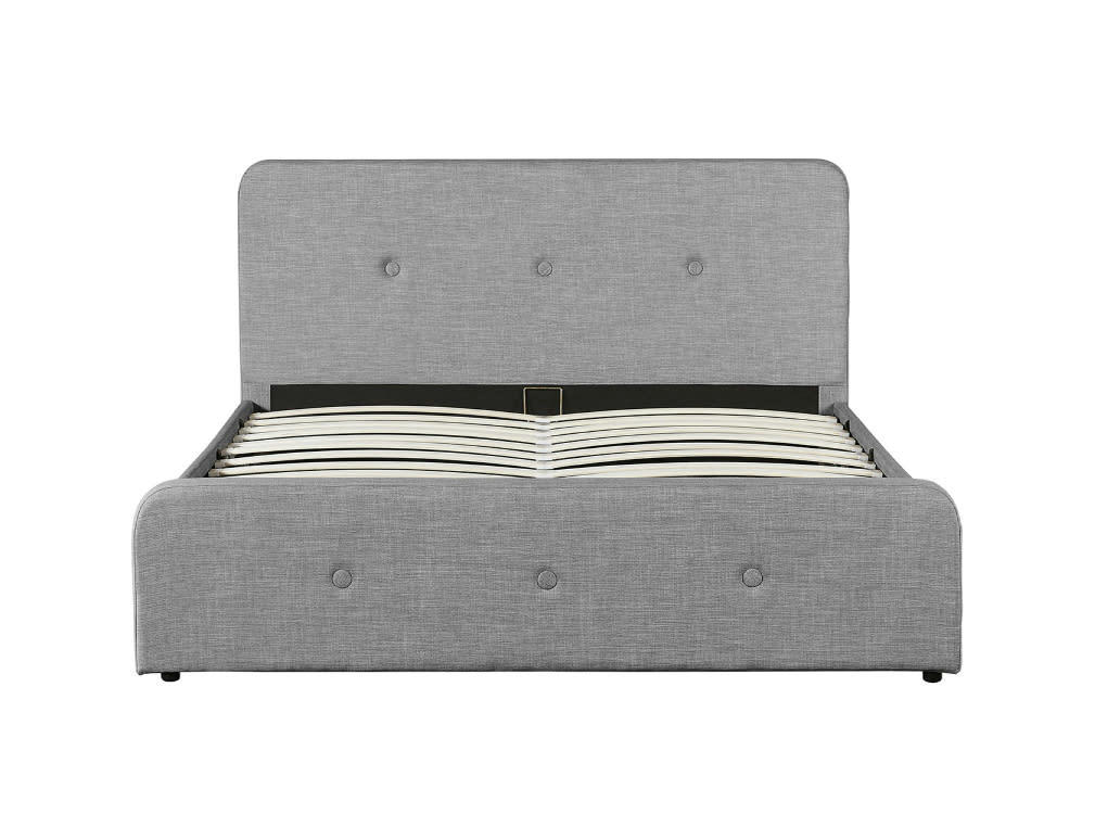 BALA - Cadre de lit avec sommier relevable à lattes - Gris - 160 cm