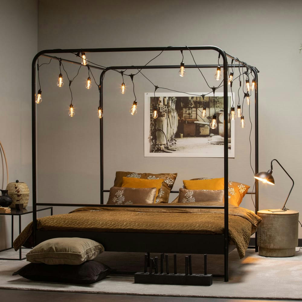 BUNK - Lit en métal 160x200cm noir