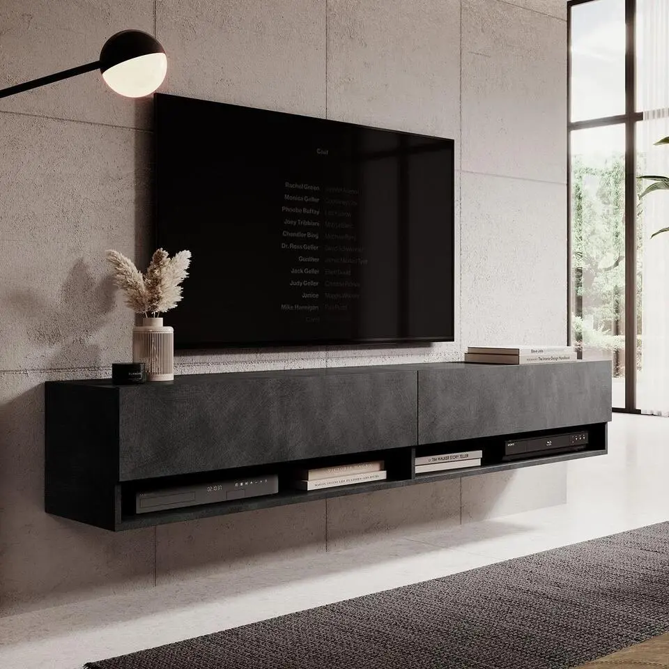 Meubella - TV-Meubel Asino - Grijs - 180 cm