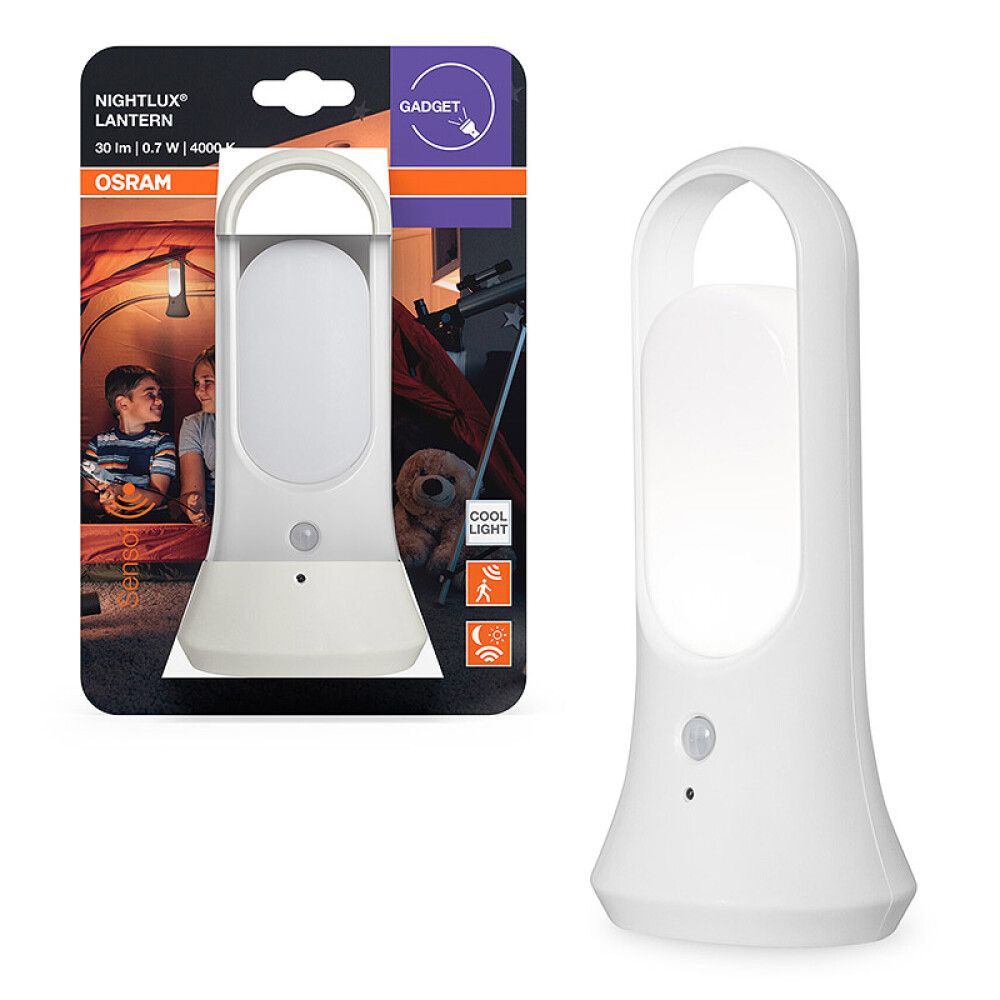 NATTLAMPE OSRAM NIGHTLUX LANTERN SENSOR 4000K HVIT