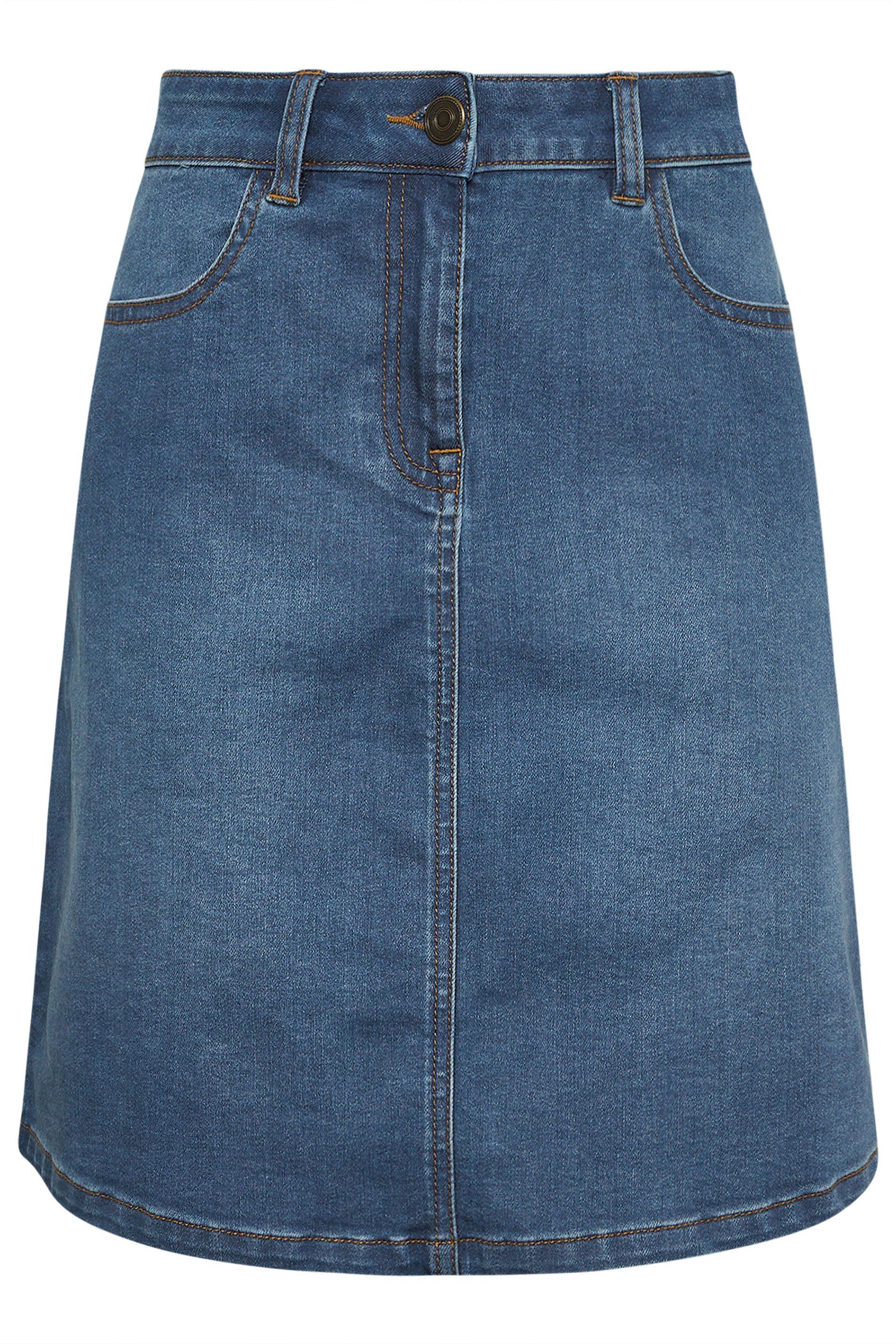 M&Co Mid-Wash Denim Skirt