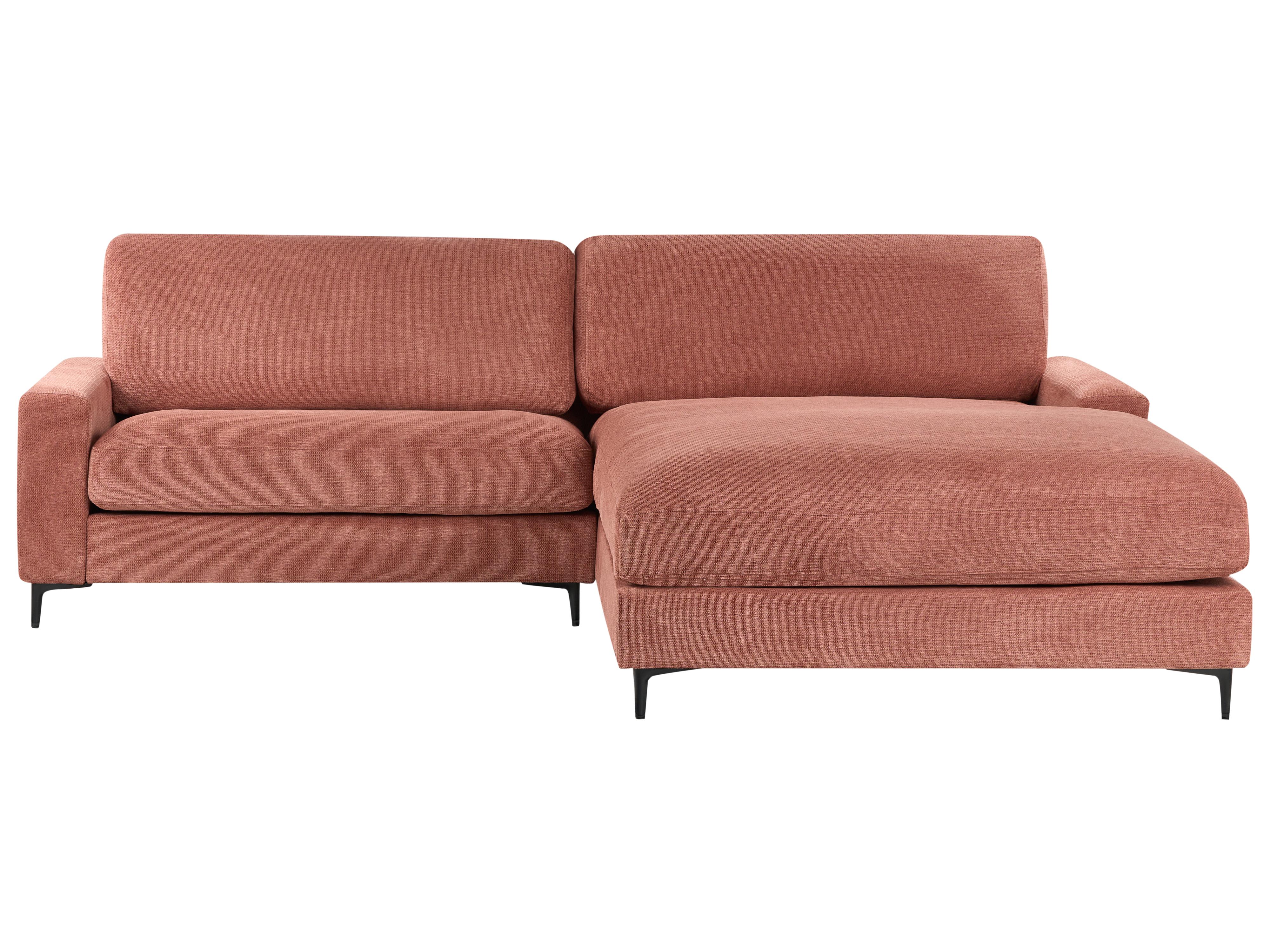 Corner Sofa 3 Seater MALOY Fabric Red Right Hand