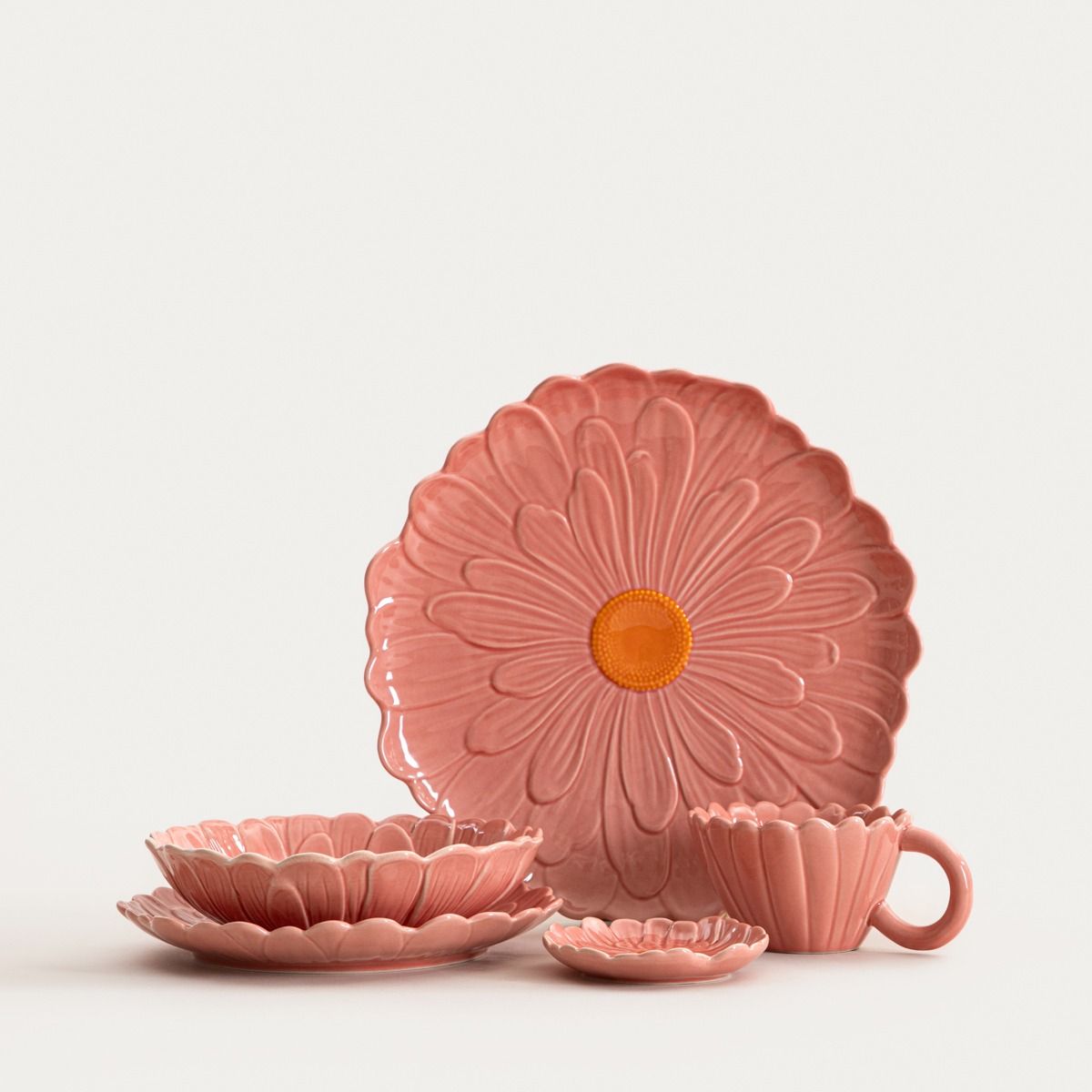 Miska RASSET z kwiatem różowa 18 cm