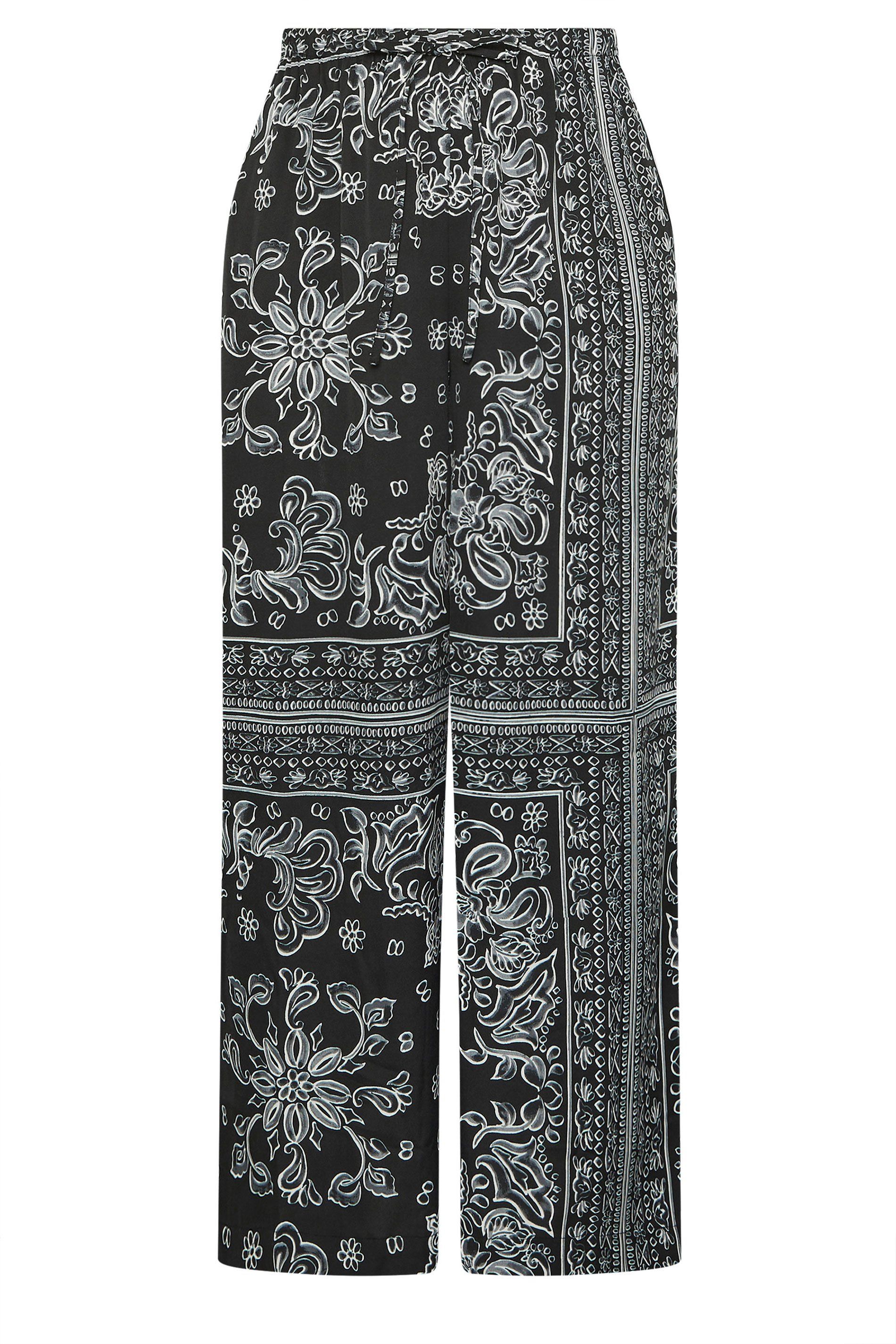 Yours Paisley Wide Leg Trousers