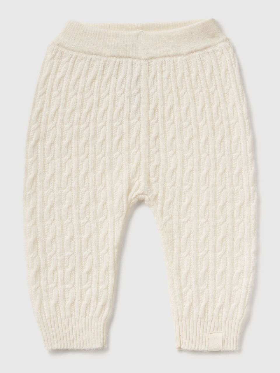 Trousers with cables in wool blend