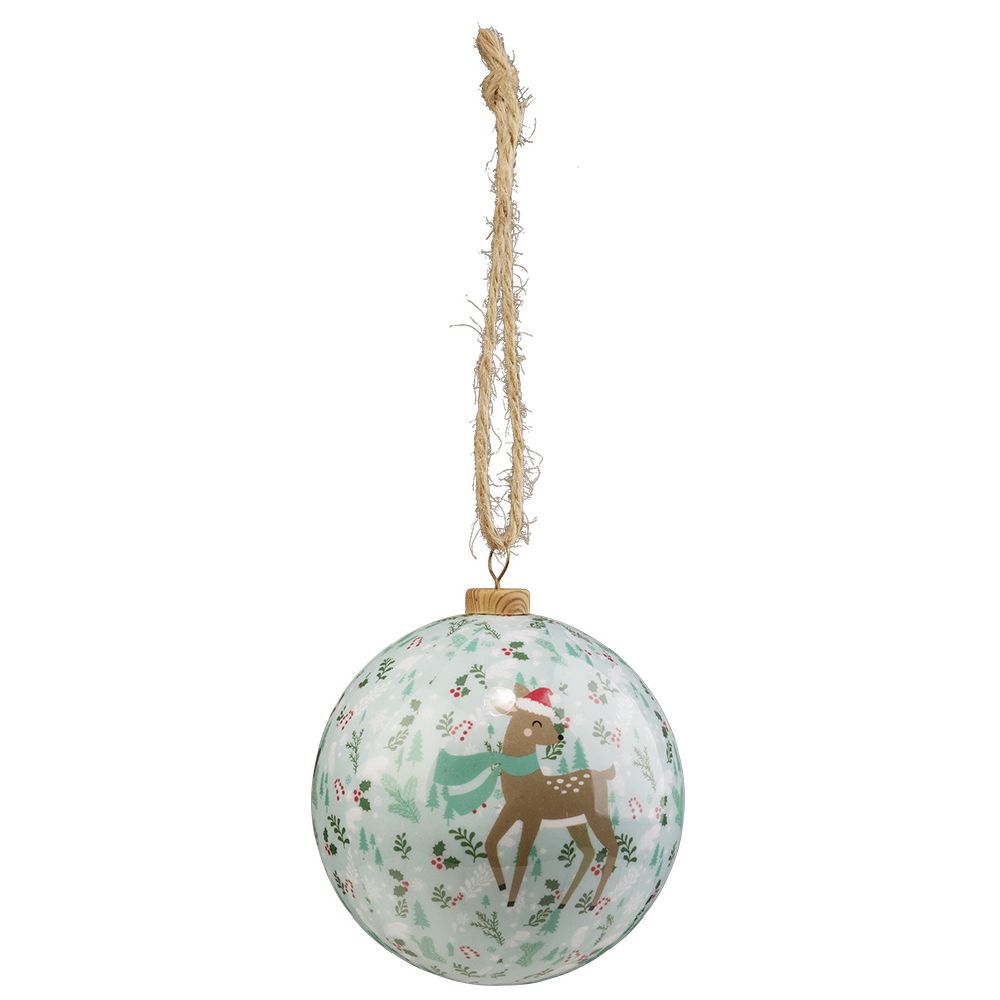 Boule de No&euml;l papier design Tradition Ø8cm