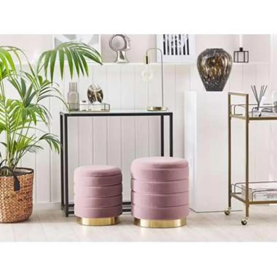 GARLAND - Poef - Roze - 40/33 cm - Fluweel