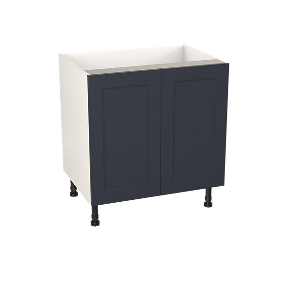 Meuble bas de cuisine avec 2 portes GoodHome Artemisia bleu L. 80 x H. 72 cm
