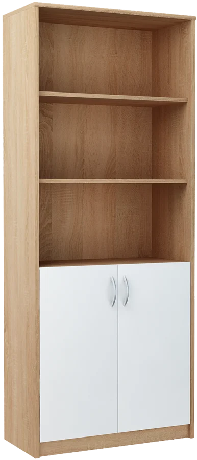 Regał Półzamknięty R007 Dąb Sonoma-Biały 180x74x35 cm Bestseller