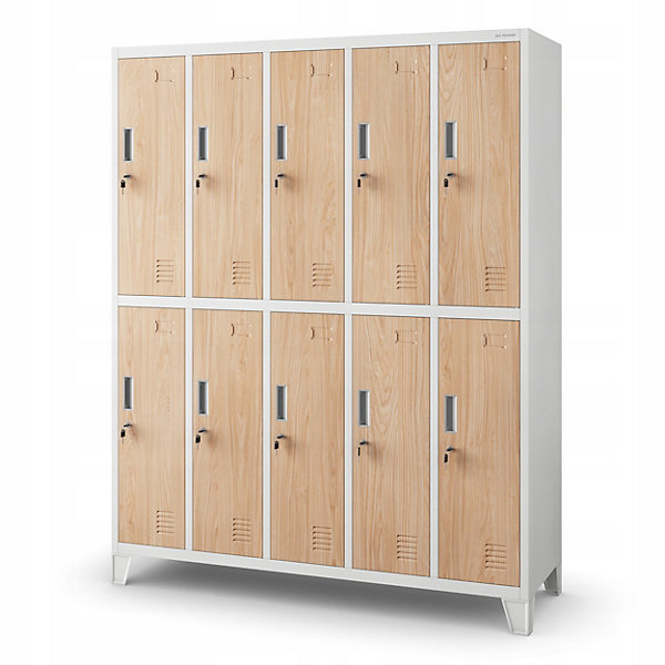 Armoire sociale à 10 portes BARTEK, 1360 x 1720 x 450 mm beige